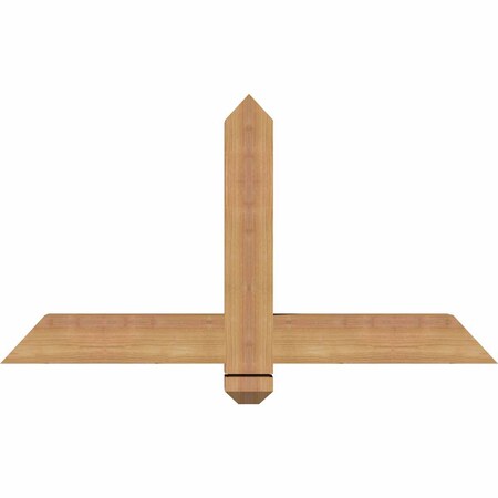 Ekena Millwork Eugene Smooth Timber Gable Bracket, Western Red Cedar, 36"W x 19"H x 3 1/2"D x 3 1/2"F, 13/12 Pitch GBW036X19X0404EUG00SWR